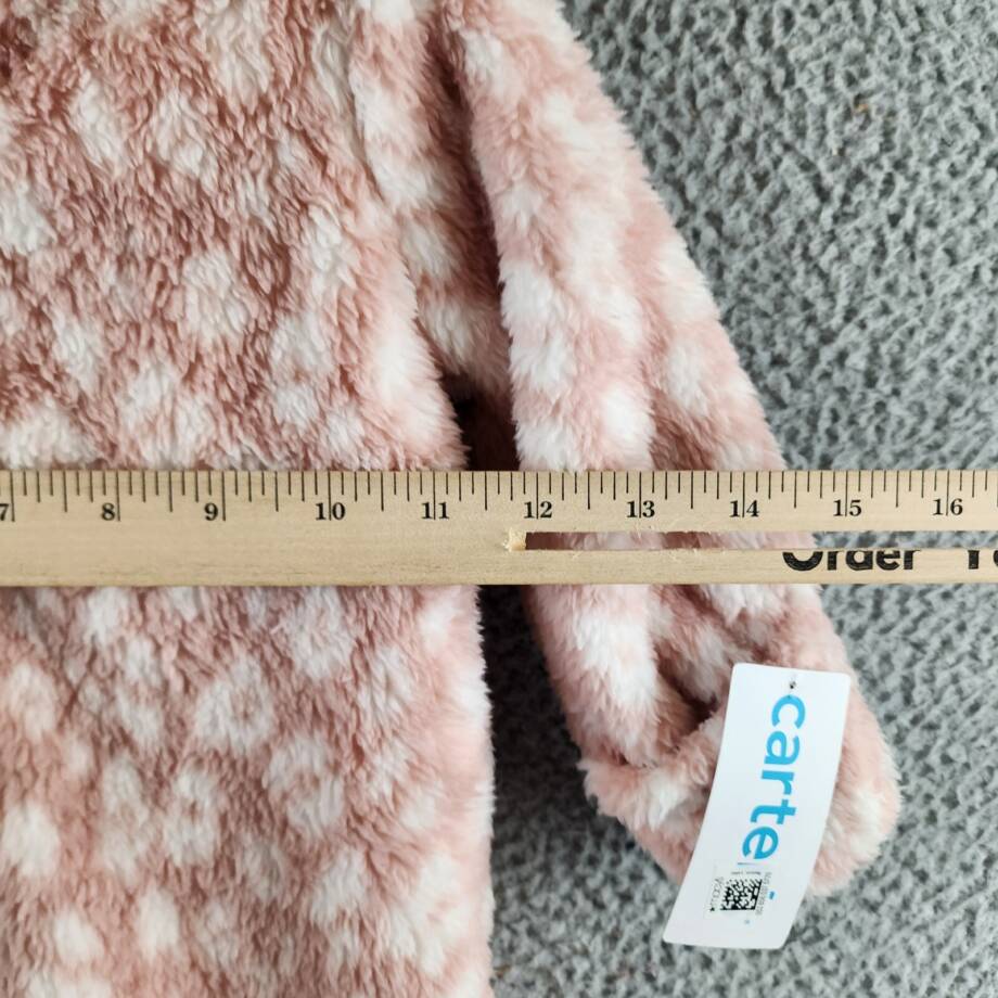 Carter's Leopard-Print Faux-Sherpa Footed Pram Coverall Baby Girls' 9M Pink