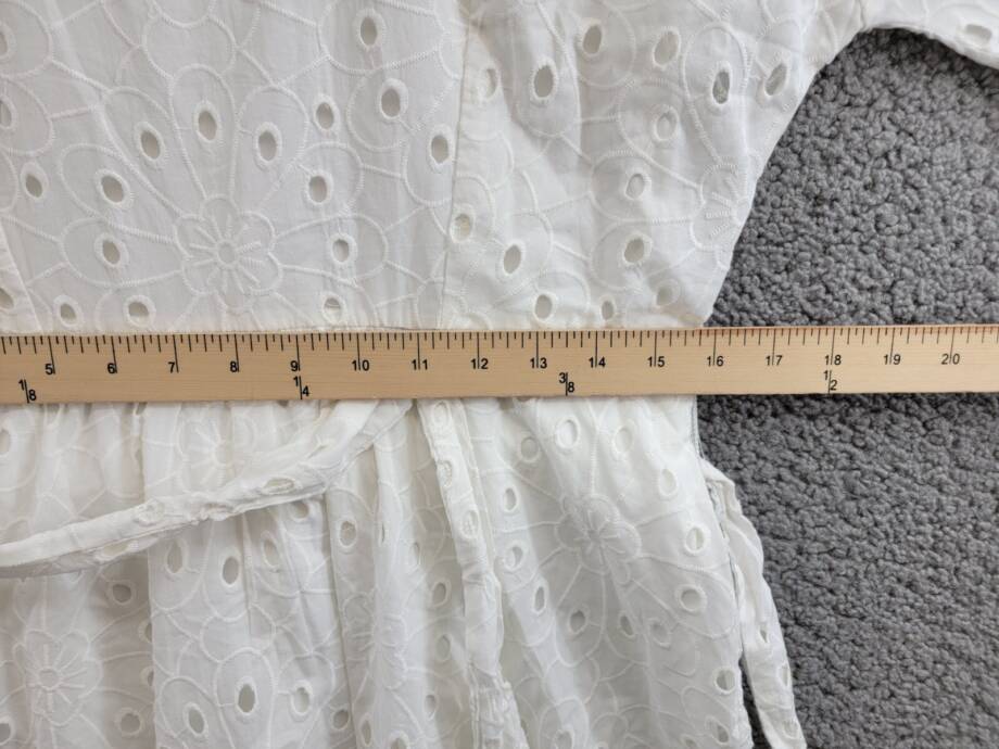 London Times Scoop Neck A-line Sash Tie Summer Dress Women's 10 White Back Zip