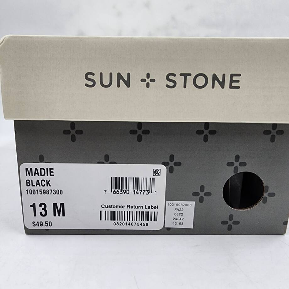 Sun + Stone Madie Sandals Little Girls 13M Black Open Toe Adjustable Strap