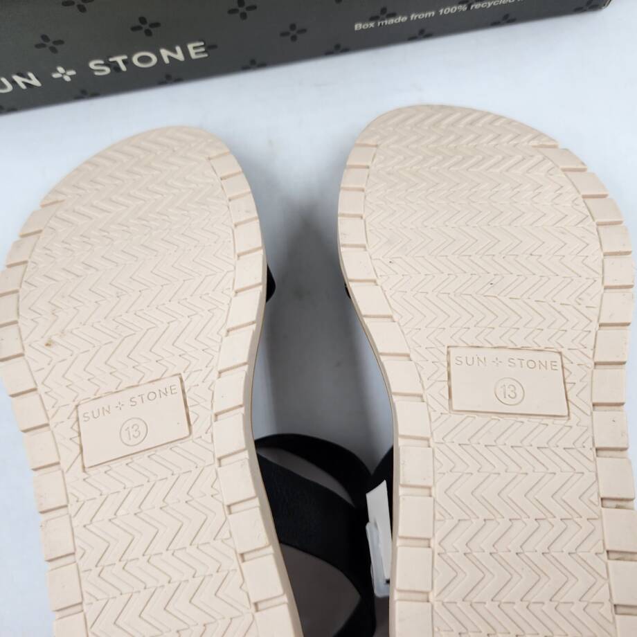 Sun + Stone Madie Sandals Little Girls 13M Black Open Toe Adjustable Strap
