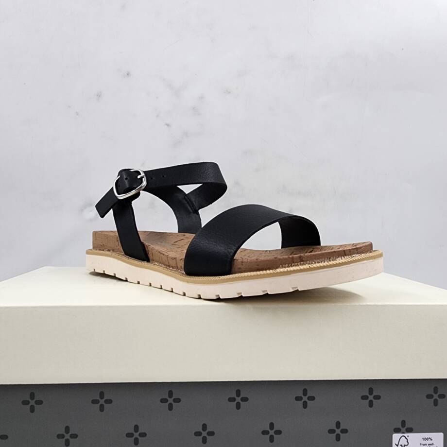 Sun + Stone Madie Sandals Little Girls 13M Black Open Toe Adjustable Strap