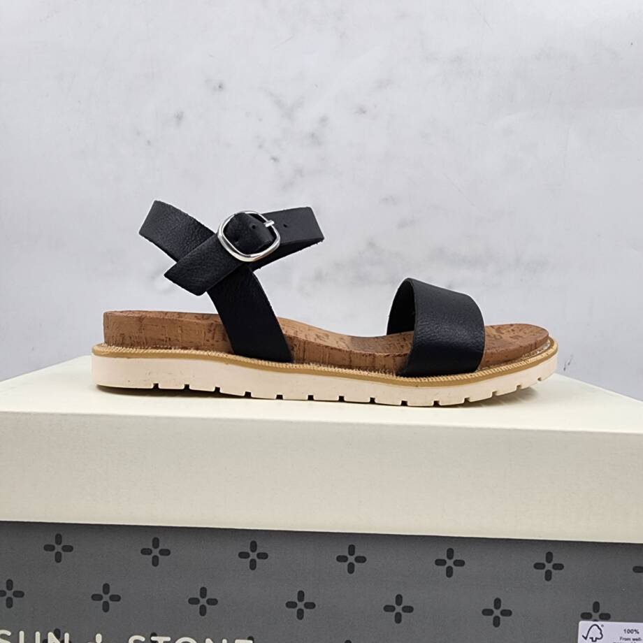 Sun + Stone Madie Sandals Little Girls 13M Black Open Toe Adjustable Strap