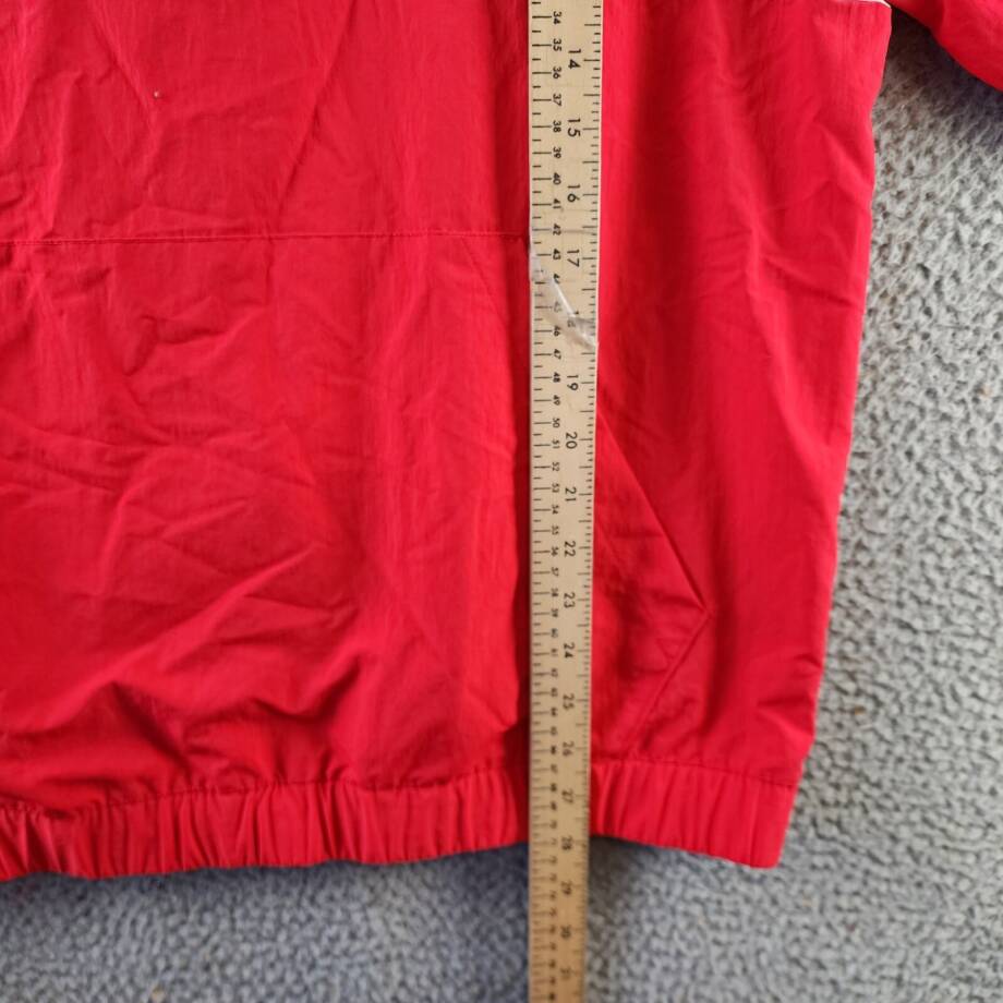 Reebok Retro Colorblocked Quarter-Zip Popover Men's L Vector Red Kangaroo Pocket