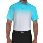 Pga Tour Classic-Fit Performance Ombre Golf Polo Shirt Men's M Blue Curacao