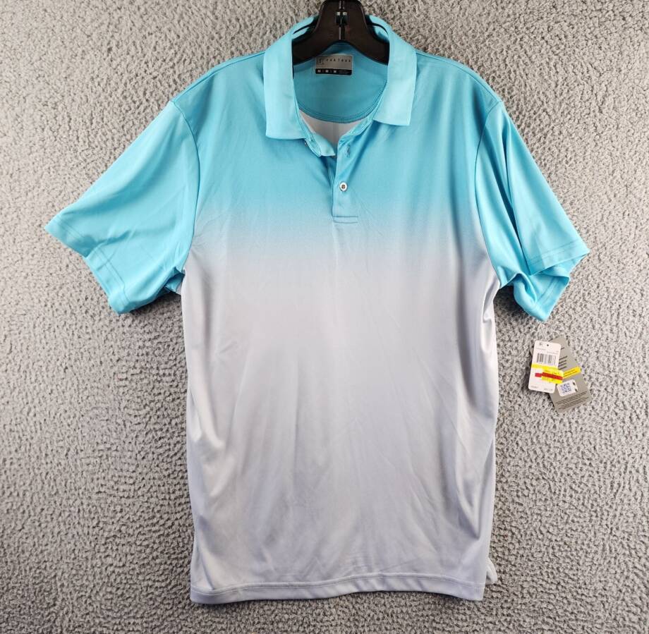 Pga Tour Classic-Fit Performance Ombre Golf Polo Shirt Men's M Blue Curacao