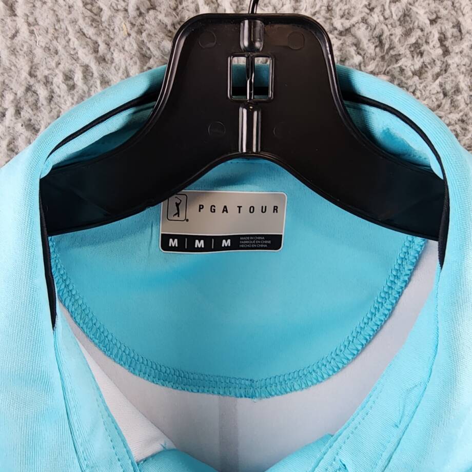 Pga Tour Classic-Fit Performance Ombre Golf Polo Shirt Men's M Blue Curacao