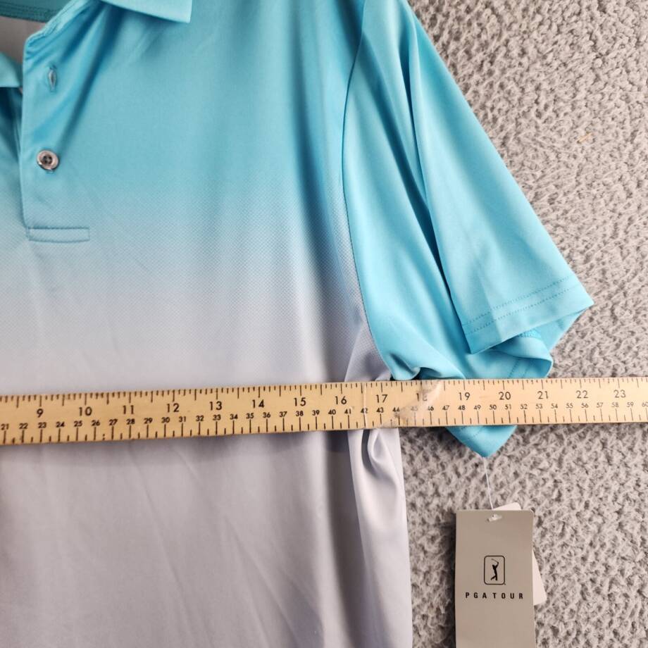 Pga Tour Classic-Fit Performance Ombre Golf Polo Shirt Men's M Blue Curacao