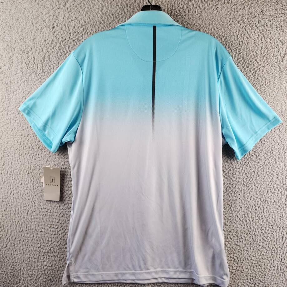 Pga Tour Classic-Fit Performance Ombre Golf Polo Shirt Men's M Blue Curacao