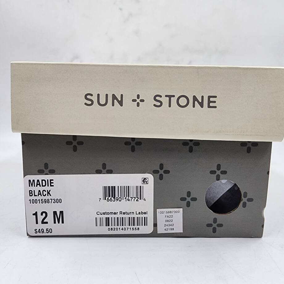 Sun + Stone Madie Sandals Little Girls 12M Black Open Toe Adjustable Strap