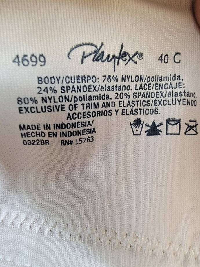 Playtex 18 Hour Bounce Control Wire Free Bra Women's 40C Taupe Hook & Eye Back