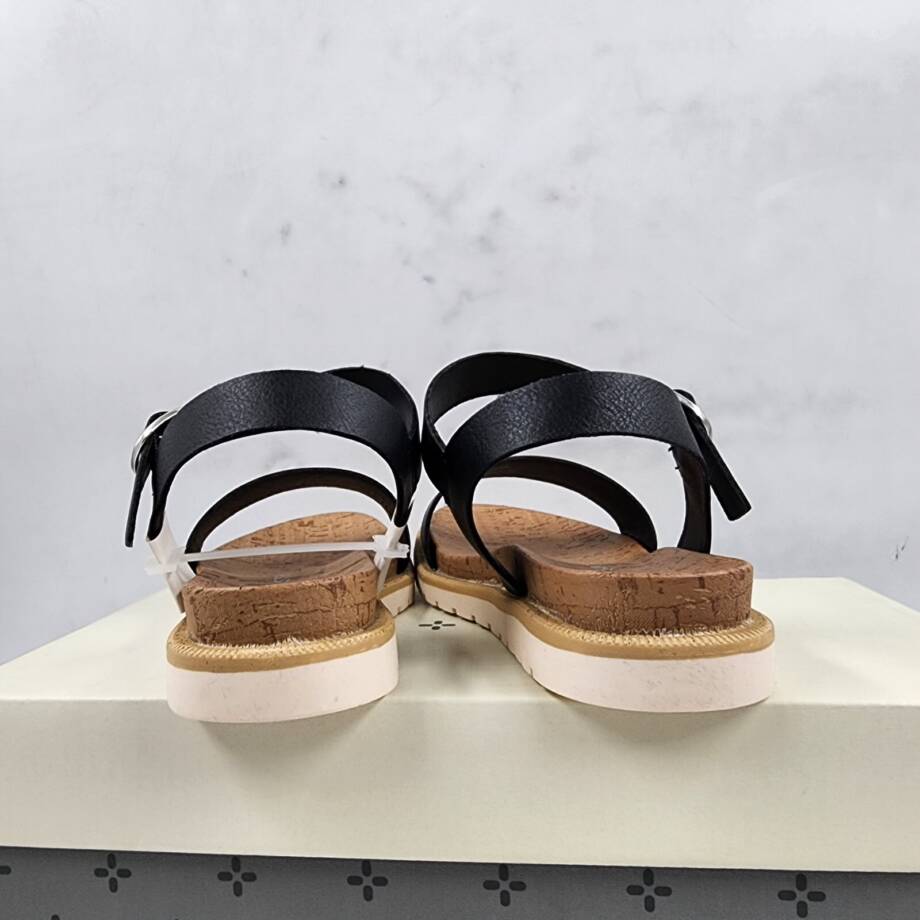 Sun + Stone Madie Sandals Little Girls 12M Black Open Toe Adjustable Strap