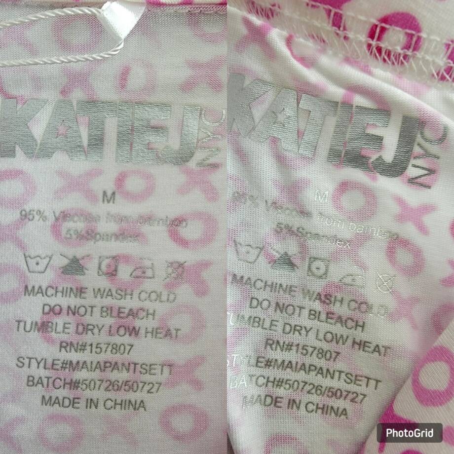 KatieJnyc Maia Long SleevedTop & Pants Pajamas Set Girls M White/Pink XOXO Print