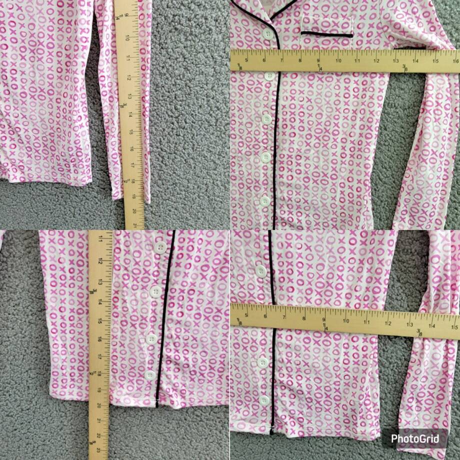 KatieJnyc Maia Long SleevedTop & Pants Pajamas Set Girls M White/Pink XOXO Print