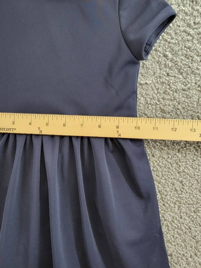 Polo Ralph Lauren Collared Crepe Dress Toddler Girls' 2 Navy Button Back S/S