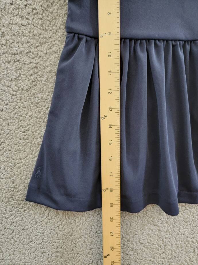 Polo Ralph Lauren Collared Crepe Dress Toddler Girls' 2 Navy Button Back S/S