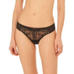 Natori Embellished Thong Underwear Women's XS Black Elastic Waist Pull On