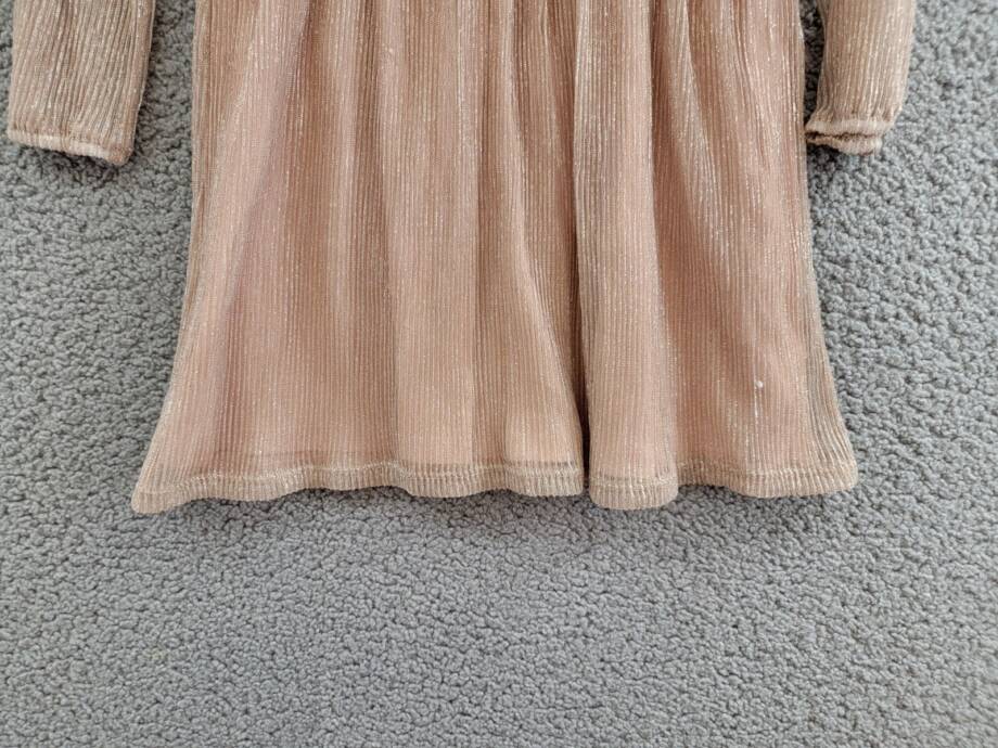 Splendid Glitzy Pleated Tulle Dress Little Girls 2T Champagne Snap Closure