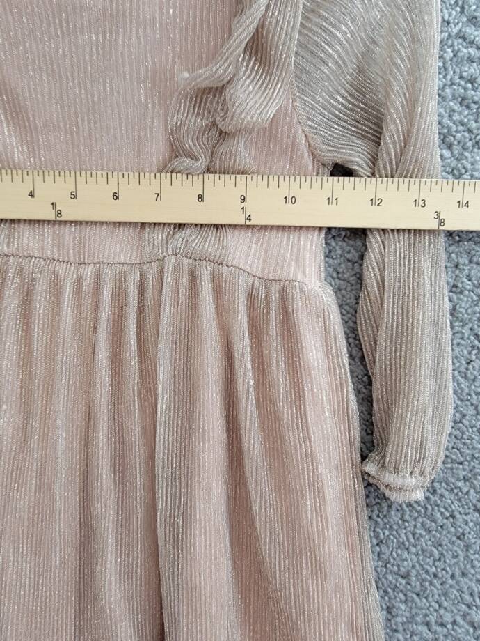 Splendid Glitzy Pleated Tulle Dress Little Girls 2T Champagne Snap Closure