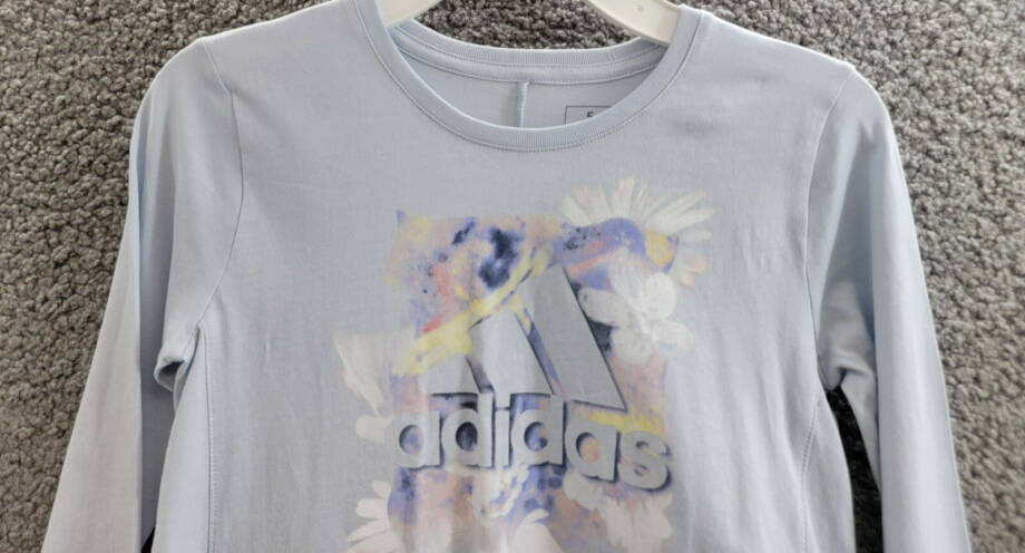 adidas 2-Pc. Long-Sleeve T-Shirt & Printed Leggings Set Little Girls 5 Halo Blue