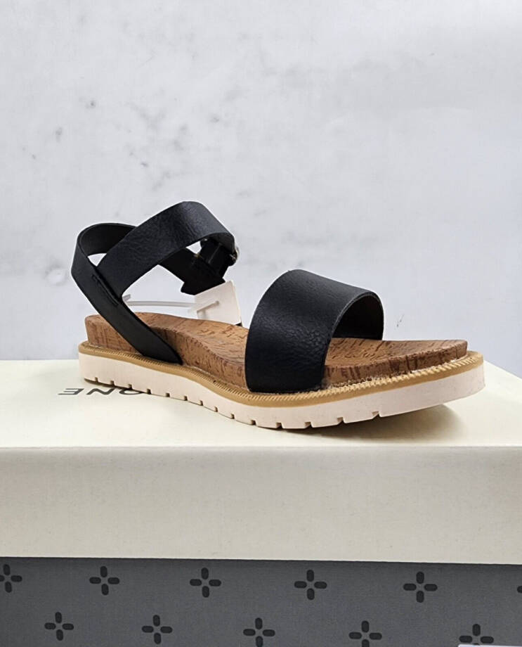 Sun + Stone Madie Sandals Big Girls 11 Black Open Toe Adjustable Buckle Closure
