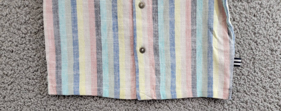 Splendid Santa Monica Button Shirt & Shorts Set Boys 5 Multi Stripe Linen Blend