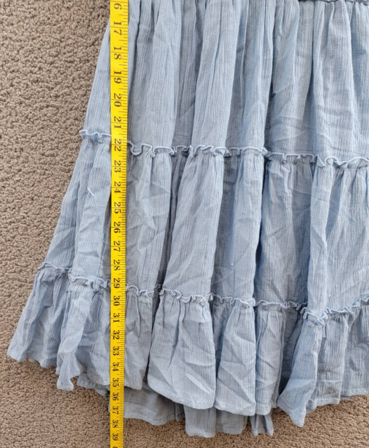 Rare Editions Sleeveless A-Line Dress Big Girls 14 Blue V-Neck Embroidered