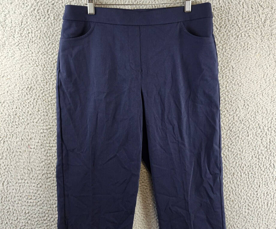 Alfred Dunner Petite Allure Proportioned Pants Women's 8P Navy Elastic Waist