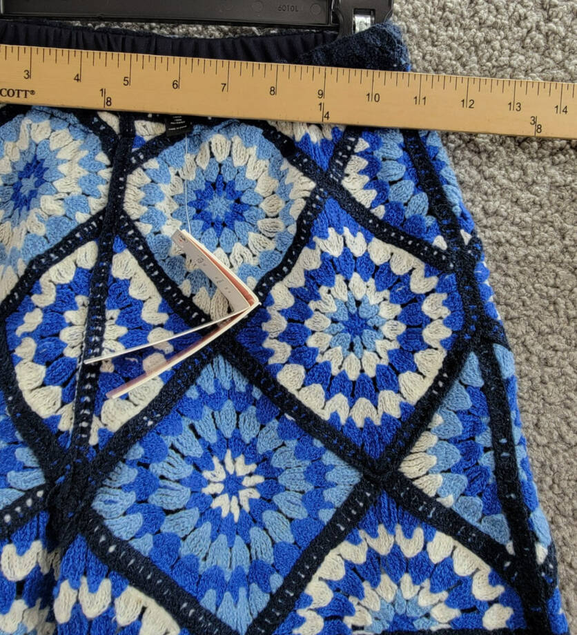 AQUA Allover Crochet Shorts Girls' S (7-8) Blue Multi Elastic Waist Pull On