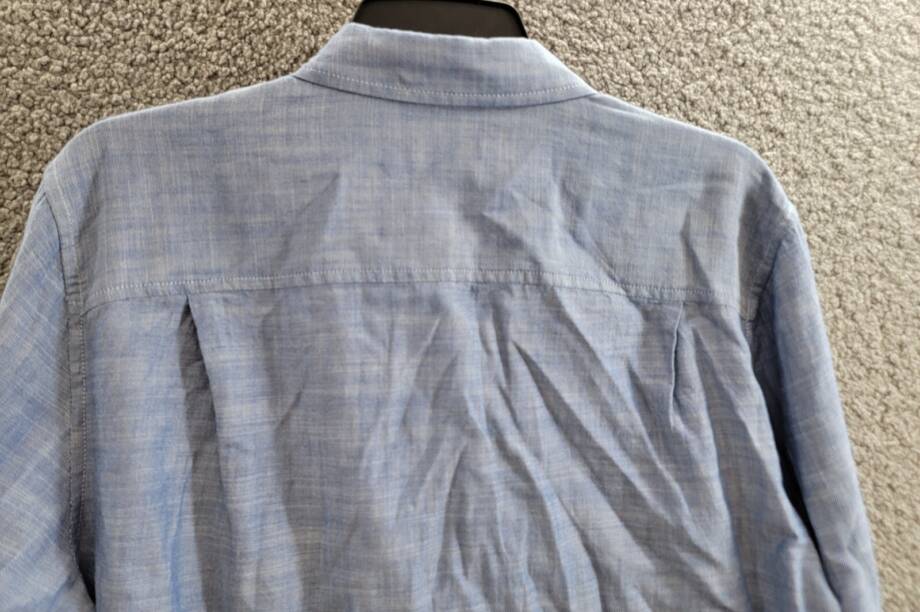 Weatherproof Vintage Long Sleeve Solid Cotton Twill Shirt Men's S French Navy