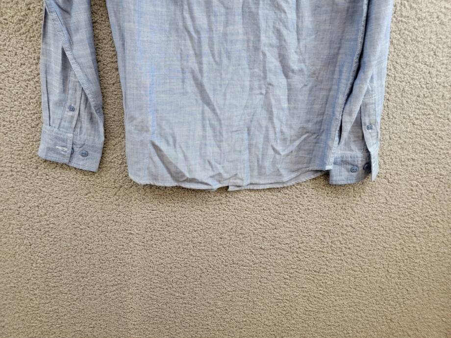 Weatherproof Vintage Long Sleeve Solid Cotton Twill Shirt Men's S French Navy
