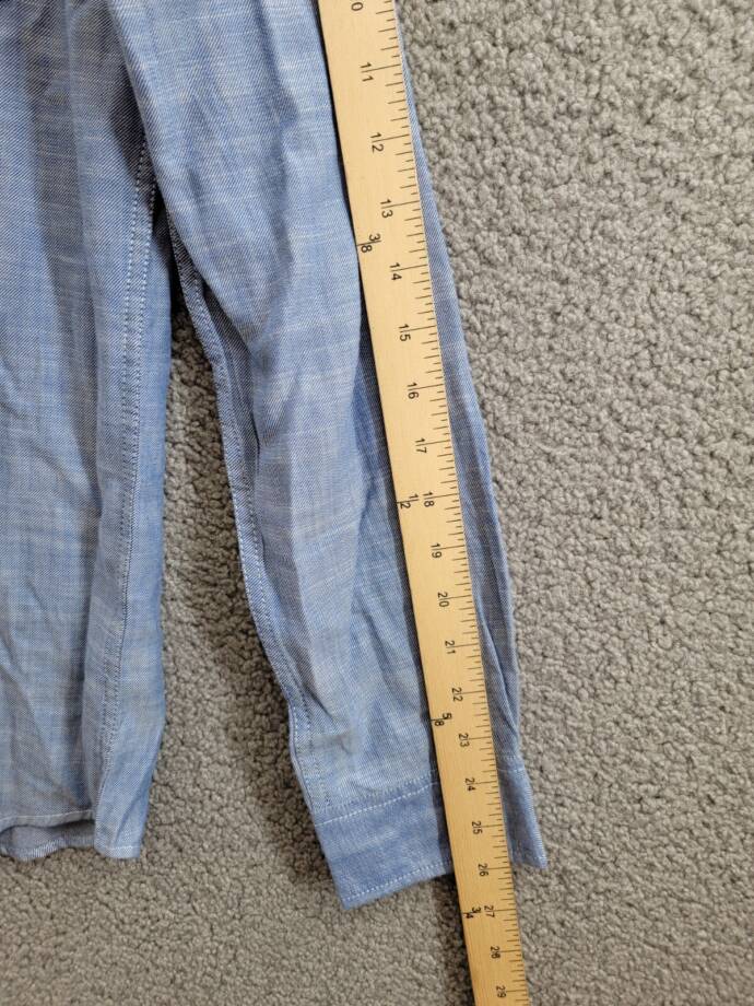 Weatherproof Vintage Long Sleeve Solid Cotton Twill Shirt Men's S French Navy