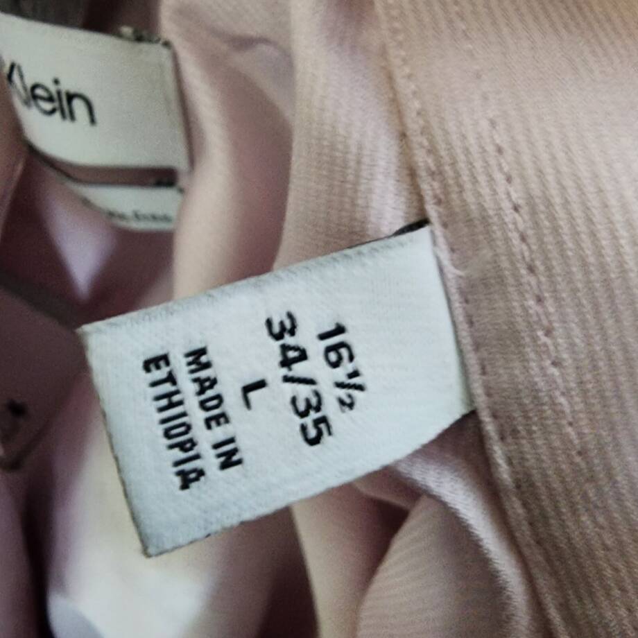 Calvin Klein Steel + Regular Fit Pin Cord Dress Shirt Men's Light Pink 16.5