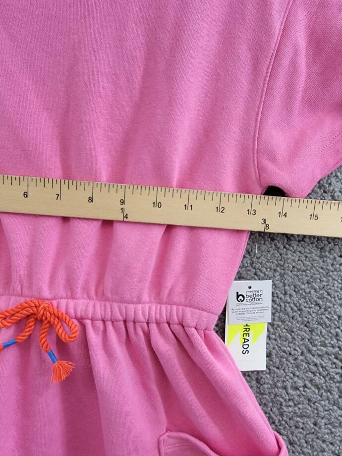 Epic Threads French Terry Dress Girls' S (7-8) Pop Pink Round Neck Short Sleeves