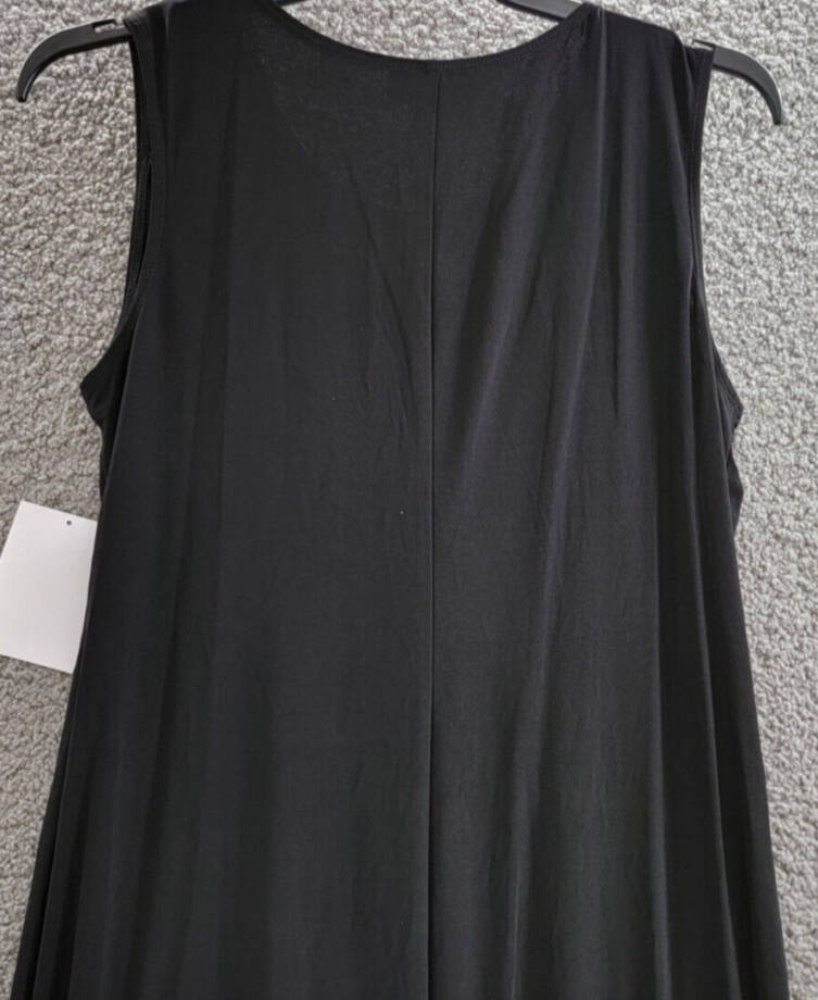 R&M Richards Swirled Printed Dress W/ Detachable Necklace Women's 14 Black White