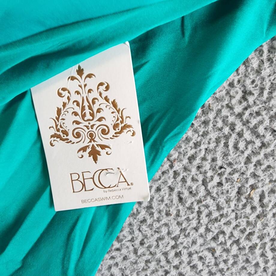 BECCA® by Rebecca Virtue Socialite High Waist Bikini Bottom Women's M Teal Solid