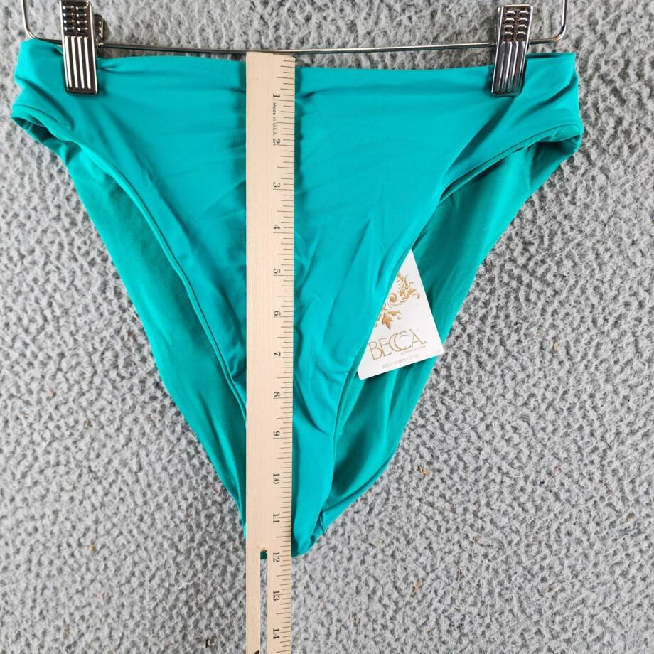 BECCA® by Rebecca Virtue Socialite High Waist Bikini Bottom Women's M Teal Solid