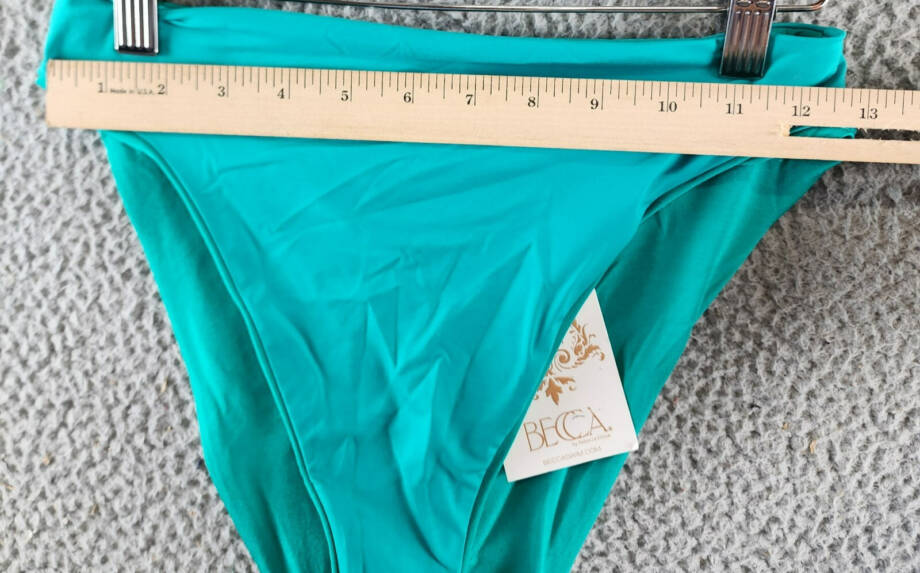 BECCA® by Rebecca Virtue Socialite High Waist Bikini Bottom Women's M Teal Solid