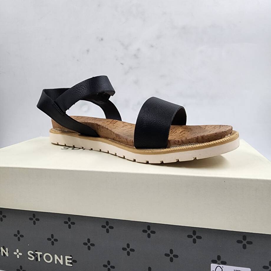 Sun + Stone Madie Slingback Ankle Strap Sandals Little Girls 2M Black/Brown