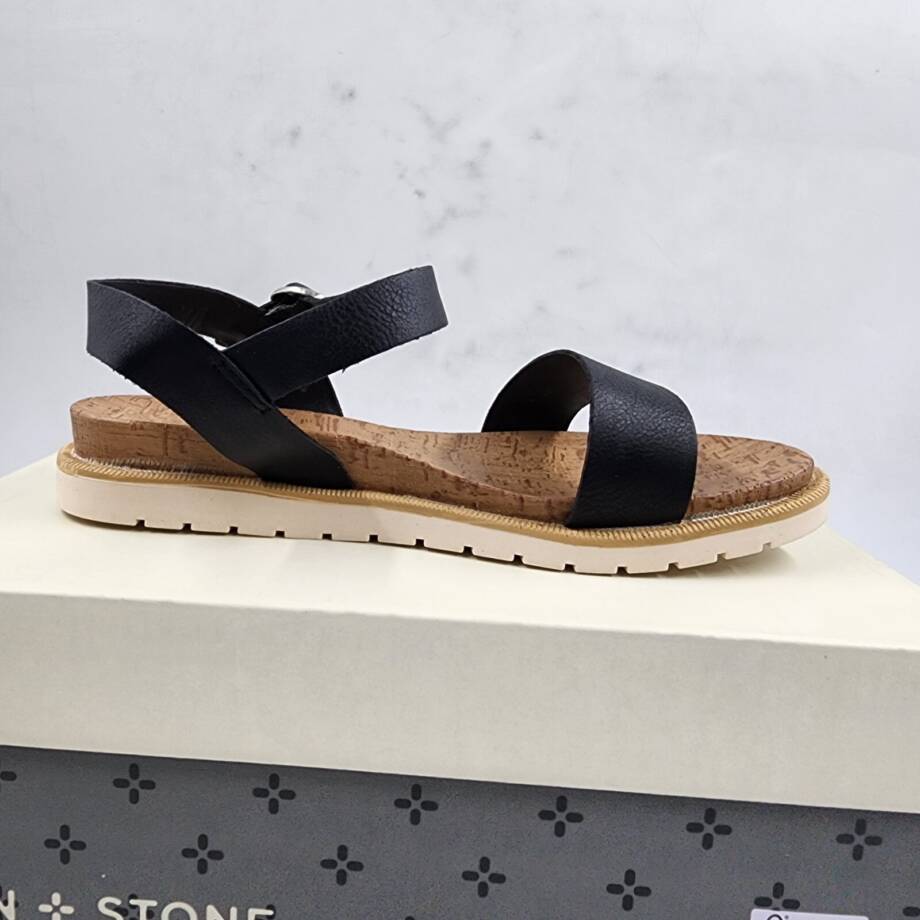 Sun + Stone Madie Slingback Ankle Strap Sandals Little Girls 2M Black/Brown
