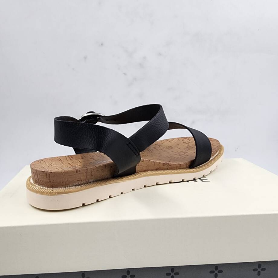 Sun + Stone Madie Slingback Ankle Strap Sandals Little Girls 2M Black/Brown