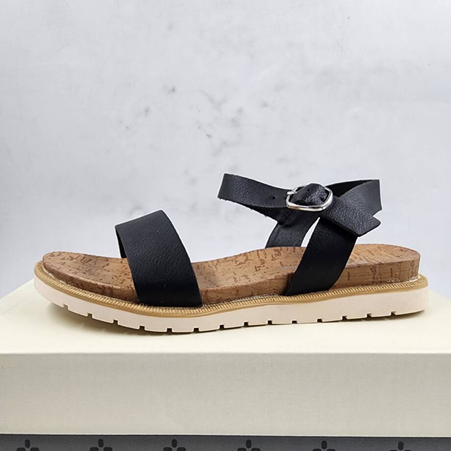 Sun + Stone Madie Slingback Ankle Strap Sandals Little Girls 2M Black/Brown