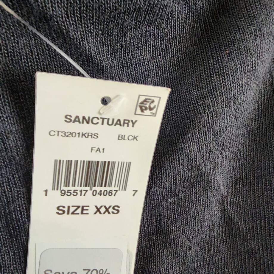 Sanctuary Parttime Lover Tee XXS Black Short Sleeves w/ Cold-Shoulder Cut-out