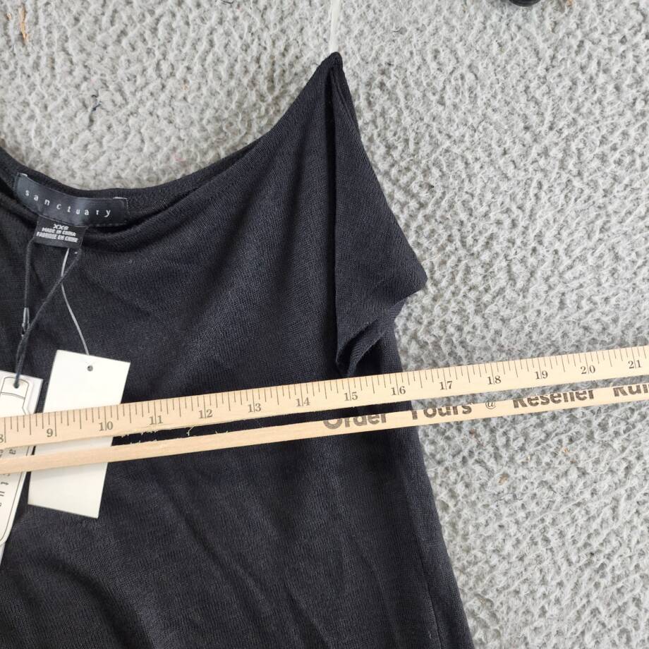 Sanctuary Parttime Lover Tee XXS Black Short Sleeves w/ Cold-Shoulder Cut-out