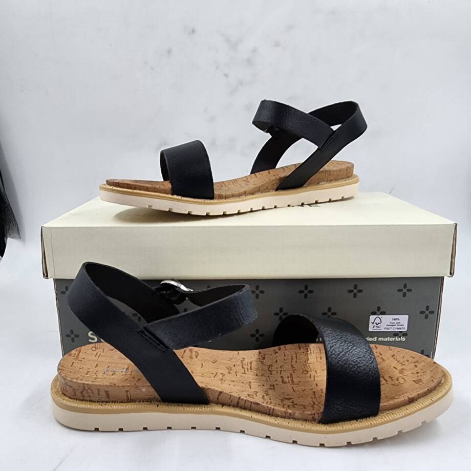 Sun + Stone Madie Slingback Ankle Strap Sandals Little Girls 3M Black/Brown