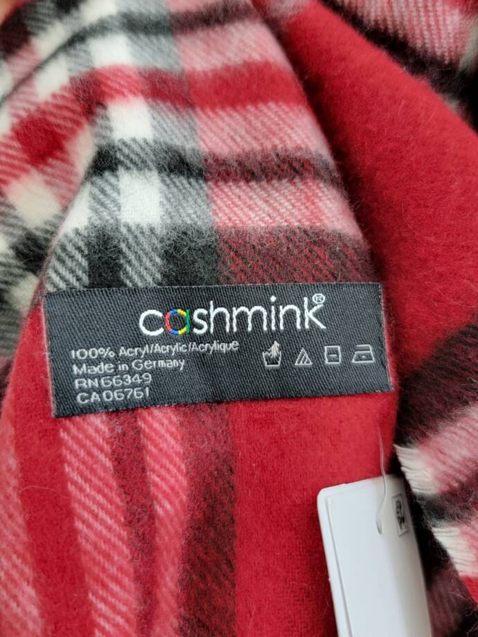 FRAAS Classic Plaid Cashmink Scarf Women's One Size True Red Fringe Edge