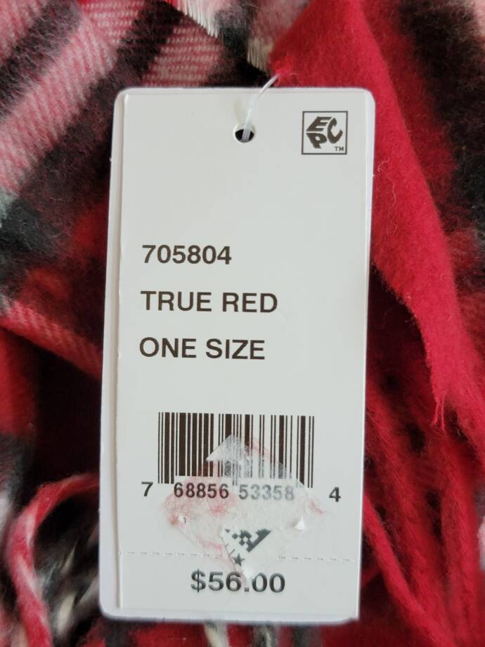 FRAAS Classic Plaid Cashmink Scarf Women's One Size True Red Fringe Edge