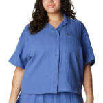 Columbia Plus Size Holly Hideaway Breezy Short-Sleeve Top Women's 3X Eve Pocket