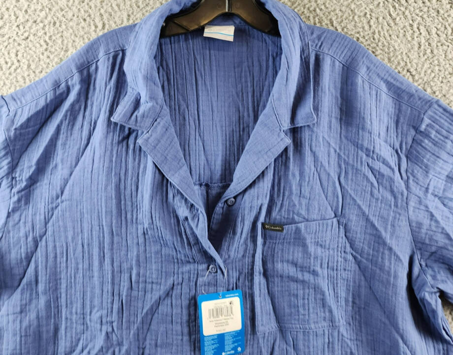 Columbia Plus Size Holly Hideaway Breezy Short-Sleeve Top Women's 3X Eve Pocket