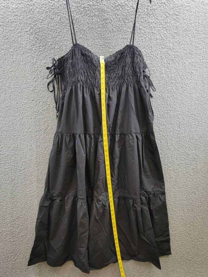 AQUA Side Tie Midi Dress Women's XXL Black Solid Square Neck Sleeveless Pullover