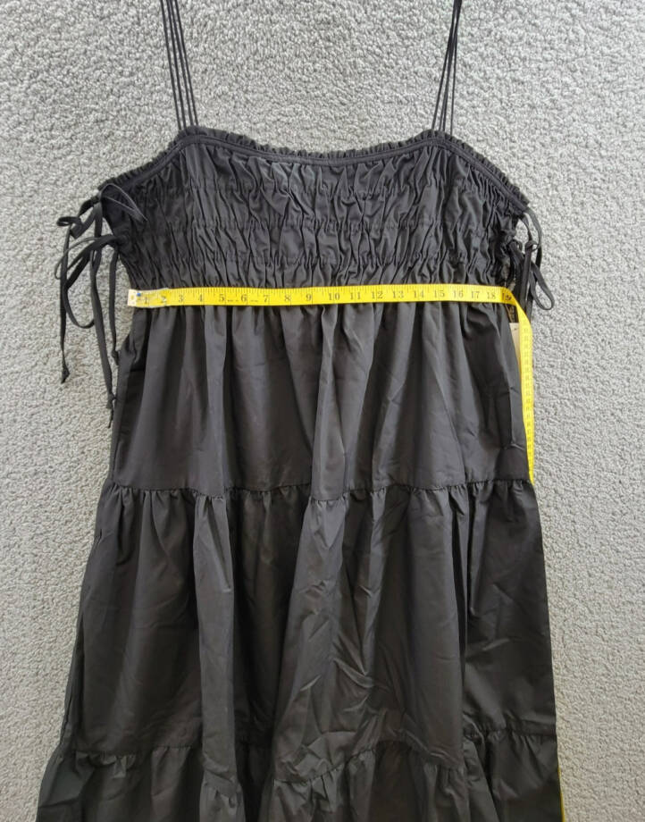 AQUA Side Tie Midi Dress Women's XXL Black Solid Square Neck Sleeveless Pullover